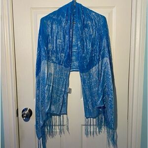 Sheer Baby Blue Authentic Indian Scarf Shawl 2 in 1
